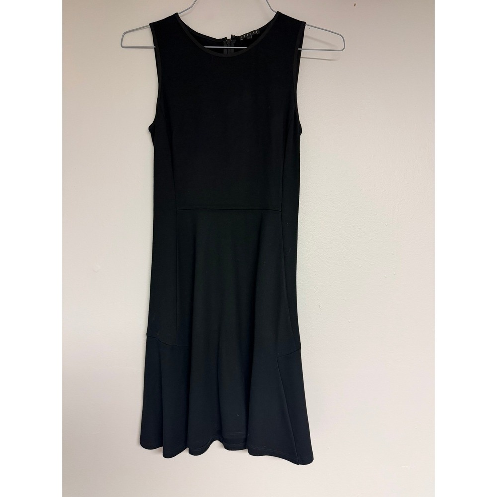 Theory Womens Black Sleeveless Fit and Flare Seamed Mini Dress Size 4